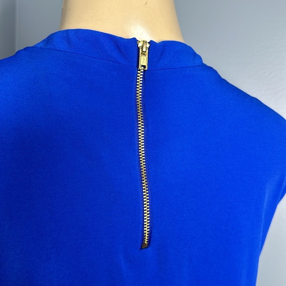 Liz Claiborne woman’s blouse blue sleeveless gold zipper in the back size XS - Picture 4 of 7